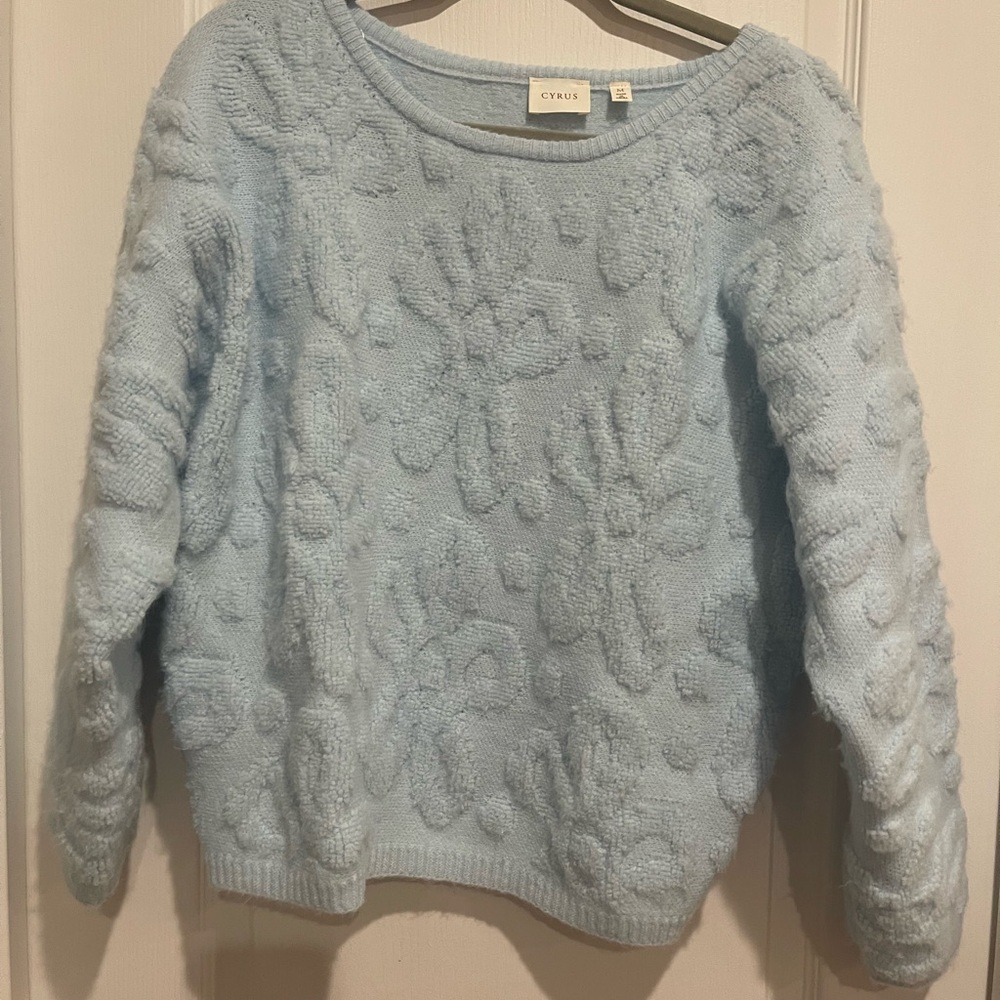 Cyrus Light Blue Textured Women's Sweater